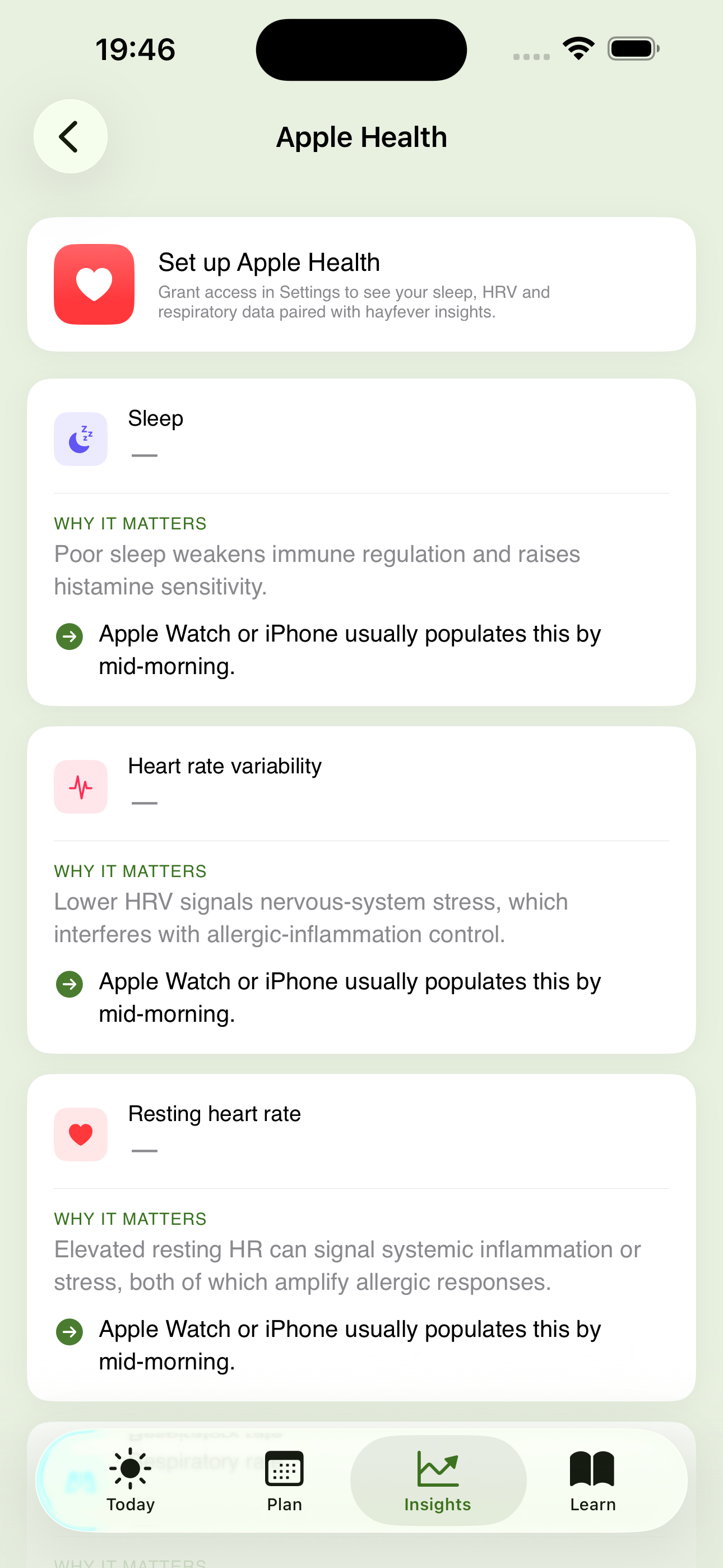 Apple Health screen