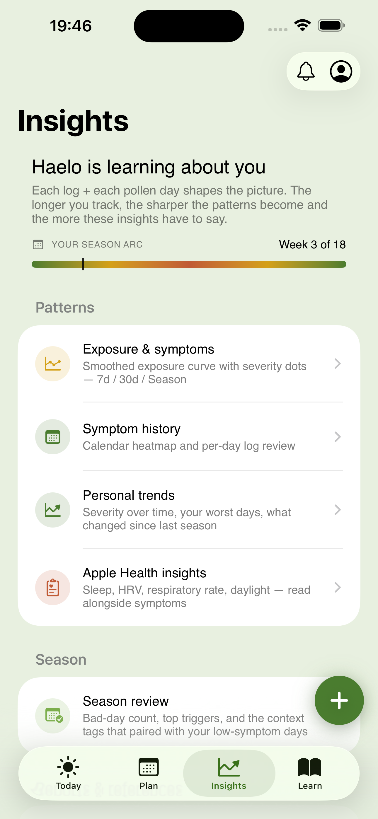 Insights screen