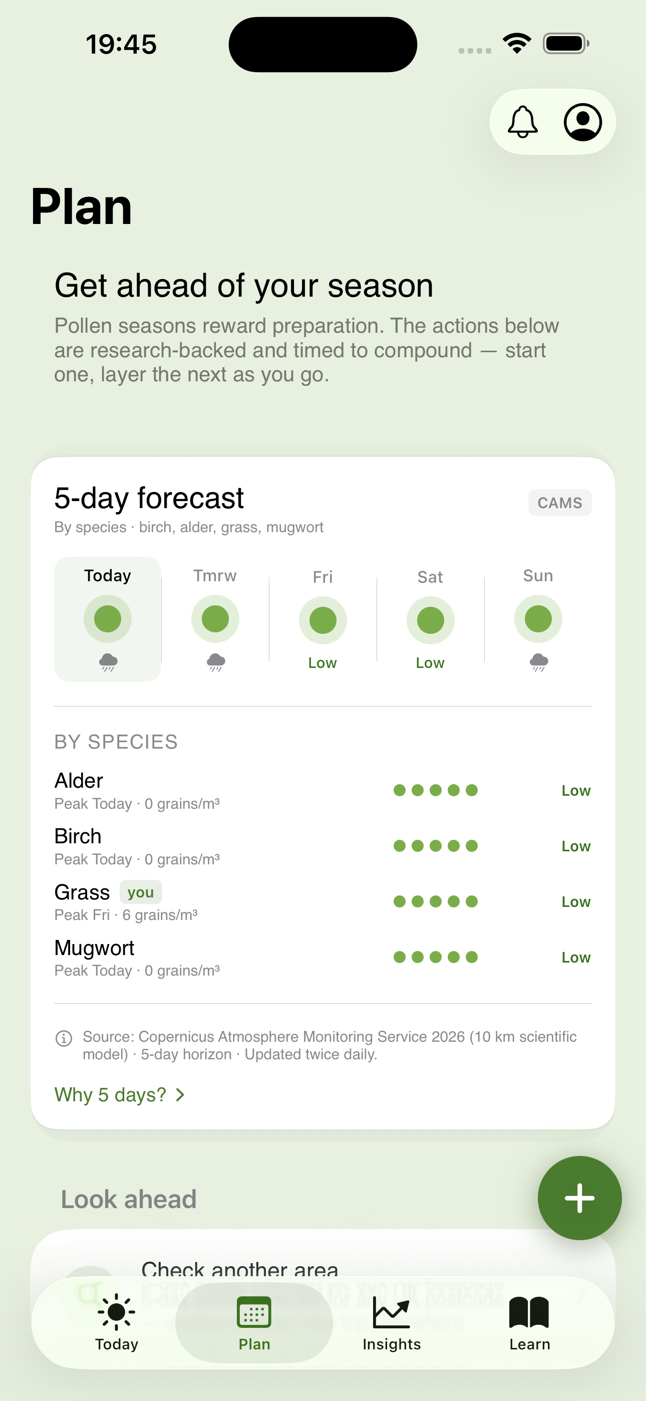Plan screen